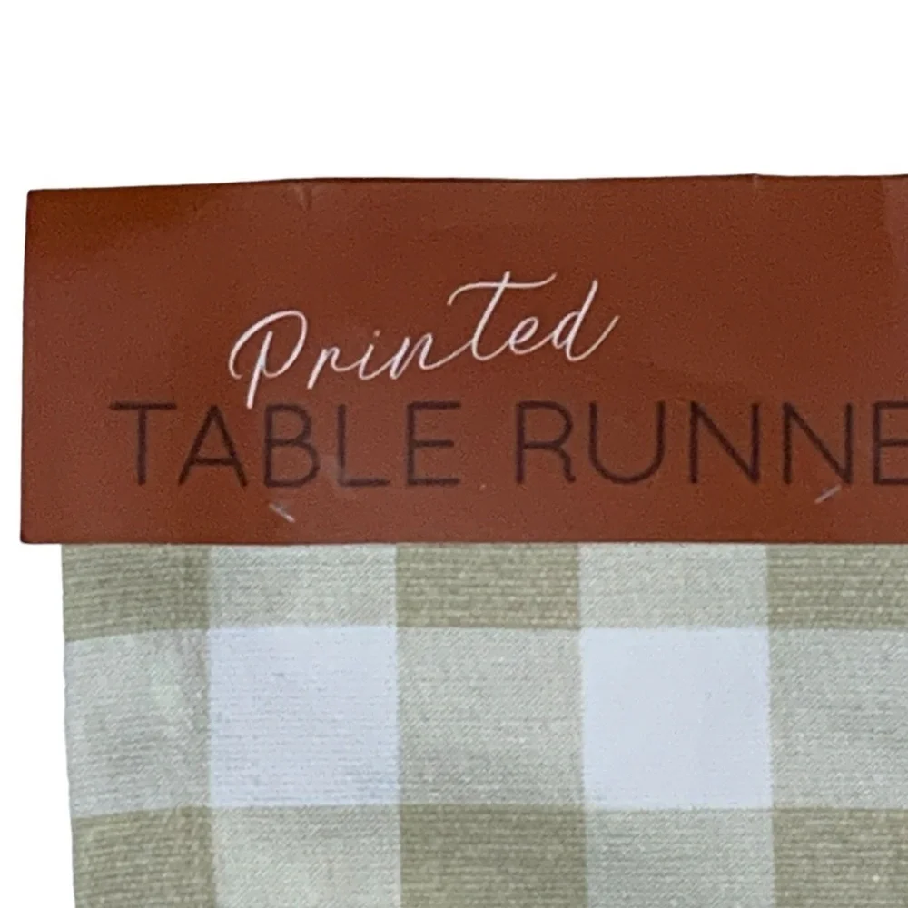 Nantucket Table Runner Buffalo Check Cotton Fabric Farmhouse Plaid Neutral 13x72